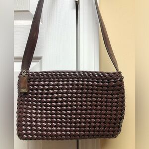Nine West woven shoulder bag brown gorgeous clean textured Y2K classic staple